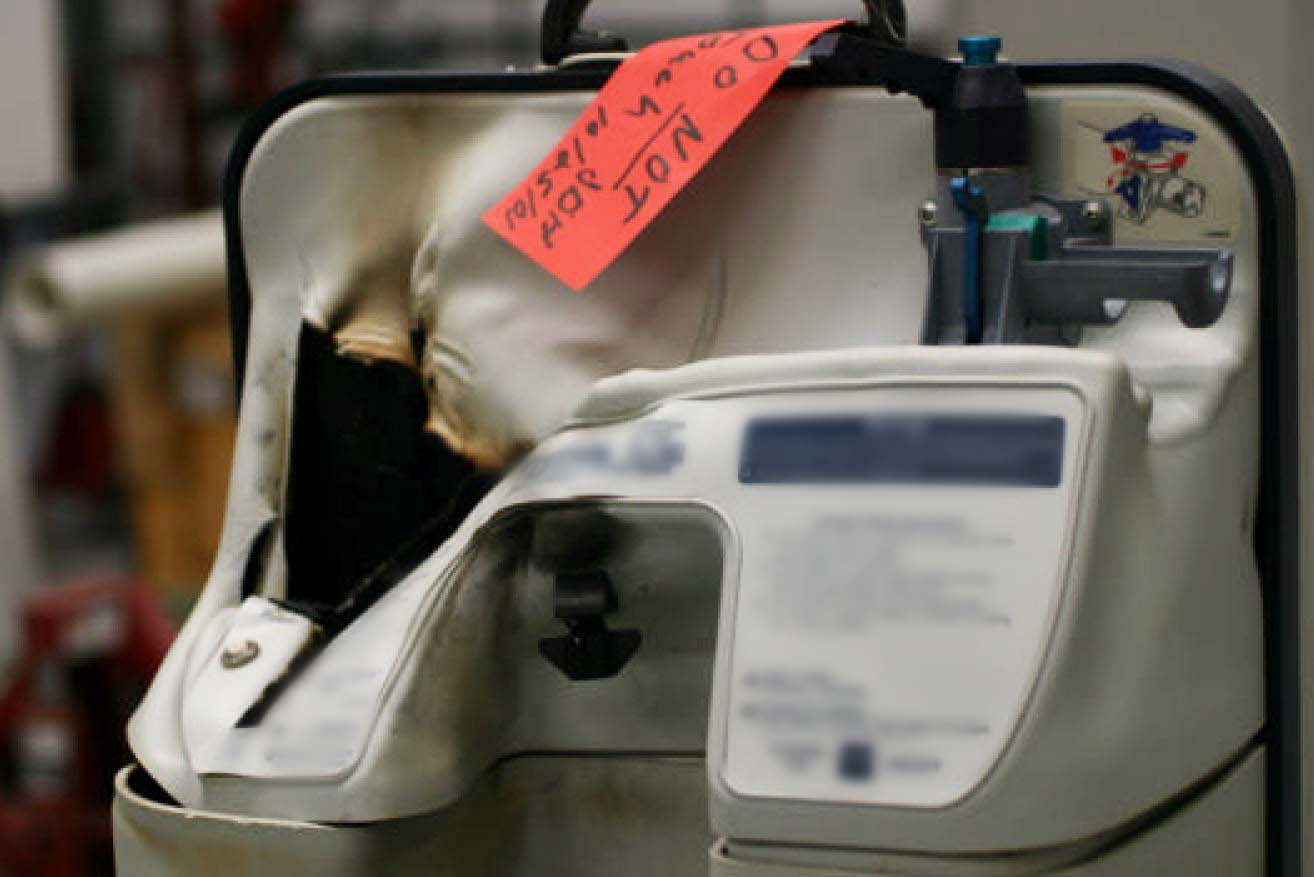 oxygen concentrator damaged by oxygen fire